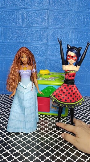 cool transforming miraculous and Ariel mermaid