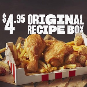 Get your Original Recipe, popcorn chicken and fries ALL FOR LESS THAN $5 🤯 | KFC