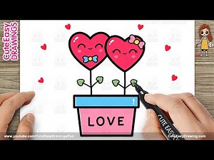 How to Draw Cute Heart Plants, Easy Step-by-Step Tutorial for Kids & Beginners!