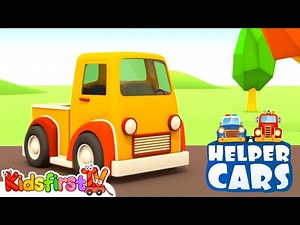 The Helper Cars build a garage. Baby cartoon. - Videos For Kids