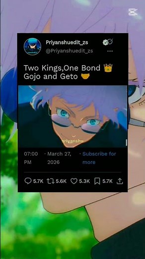 Two Kings, One Bond 👑 Gojo x Geto | Jujutsu Kaisen Edit #jujutsukaisen #nobatidao