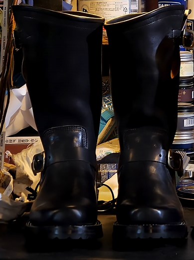 Homemade Engineer Boots Crafted from Italian Horse Leather