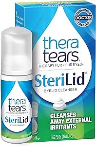 TheraTears Sterilid Eyelid Cleanser, Lid Scrub for Eyes and Eyelashes, Contains Tea Tree Oil, 48 mL, 1.62 Fl oz Foam Pump