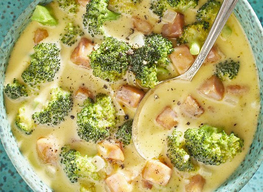 A Keto-Friendly Creamy Ham and Broccoli Soup Recipe