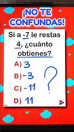If you subtract 4 from -7, what do you get? 😉 Don't get confused! ‼️😀 #mathematics #mathematics (...