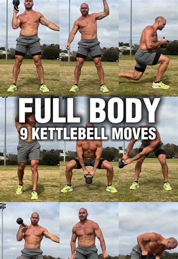 FULL BODY 🔥 9 KETTLEBELL MOVES 1️⃣ Bottoms-Up Press 2️⃣ Kettlebell Snatch 3️⃣ Reverse Lunge 4️⃣ Wood Chop 5️⃣ Sumo High Pull 6️⃣ Lateral Kettlebell Swing 7️⃣ Kettlebell Clean 8️⃣ Around The World Swing 9️⃣ Single Arm Row Save & Try ✅ #kettlebellworkout #fullbodyworkout #homeworkout #fitness #kettlebell