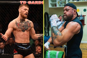 growth Conor McGregor looks HUGE as he shows off massive muscle gain in training ahead of his UFC return from broken leg