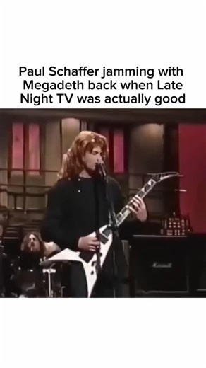 Most Iconic Live Music Moments on Instagram: "Follow (me) @epicliveperformances to tune into the most iconic moments in live music history …. In 1994 when Megadeth hit the Late Show with David Letterman, Paul Shaffer did not pick up a bass, he jumped in on harmonica, wailing along during Symphony of Destruction like a madman. Seeing this clean cut late night bandleader blowing bluesy harmonica over one of the heaviest thrash metal songs ever on network TV was pure chaos in the best way. It turne