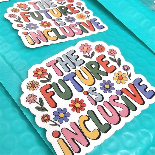 Future is Inclusive Disability Sticker Set | Flower Inclusion Stickers | Inclusive Gift for Her - Etsy