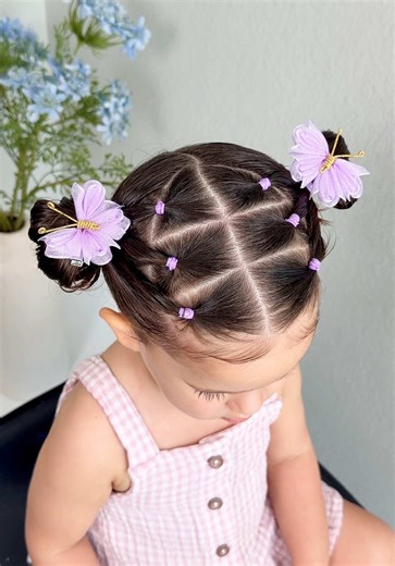 Need a way to instantly make your pigtails cuter? Then you need to try this easy hairstyle!! 🦋🦋 #girlhairstyle #toddlerhair #pigtails #easyhairstyles #hairideas