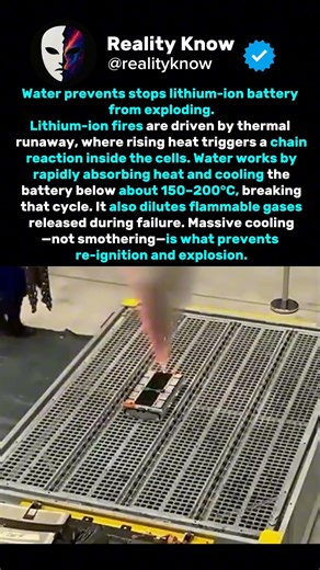 How water stops lithium-ion battery from exploding #science #trending #history #shorts