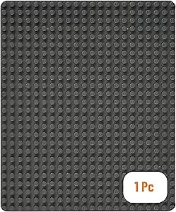 Strictly Briks Brick Baseplate - Compatible with Lego Building Bricks - Stackable Baseplate for Building Toys - 13.75 x 16.25 in, Grey, Pack of 1
