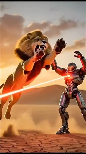 Lion vs Killer Robot – Who Wins? 🦁🤖 | Battle in Desert