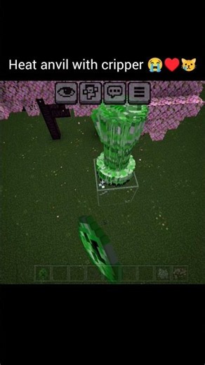 Heat anvil with cripper 😭♥️😿#minecraft #viral #video