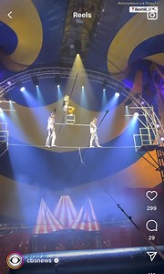 90K views · 230 reactions | A tightrope performer who plunged from the high wire during a circus performance is "doing well," according to Gravity Circus. The female tightrope artist with the High Wire Troupe fell during an act featuring two other male performers on the high wire. She was hospitalized after the fall onto the floor. | Hanna Battah | Facebook