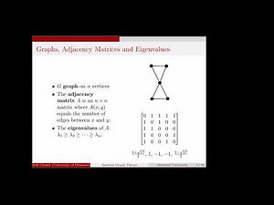 "A brief tour of spectral graph theory" by Dr. Sebastian Cioaba (University of Delaware)