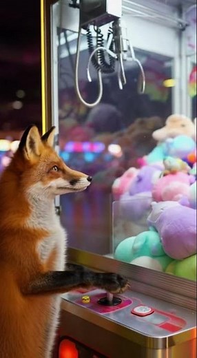 Fox Tries Claw Machine Grab on Hidden Rabbits | 4K Near-Miss