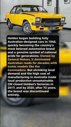 Australia Built Its Own Car for 70 Years... Then Just Stopped #shorts #Holden