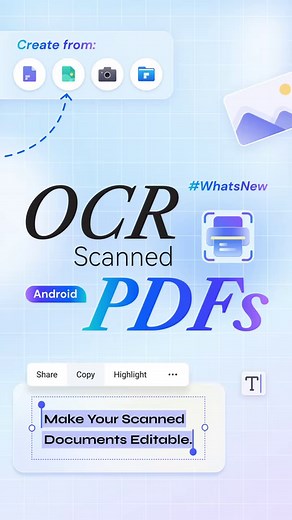 Android #OCR feature is now available!✨ ✏️ Edit text in your images—check!  Make scanned documents searchable and editable—check!  Support for 17 languages—check! Ready to give it a try?https://bit.ly/3QTfDbT #AndroidOCR #DocumentEditing #Android #WhatsNew #update #wondershare #PDFelement #OCRpdf | Wondershare PDFelement | Facebook