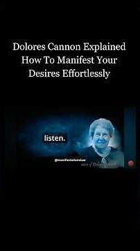 Dolores Cannon explained how to manifest your desires effortlessly. ✨ #Manifestation #DoloresCannon
