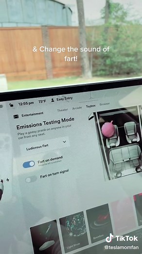 Your Tesla can fart😅😭 #fyp #tesla #teslamodel3 #teslasecrets #farting #fartingprank #teslaprank #lovemytesla