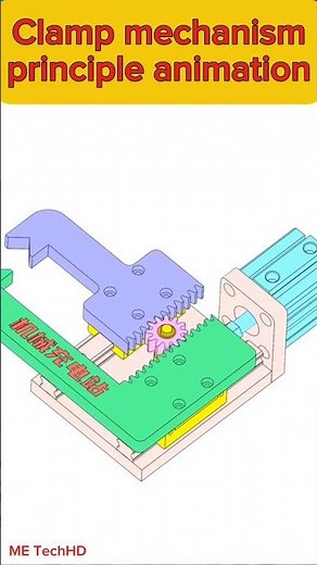 Clamp mechanism principle animation #design #solidwork #machine #cnc