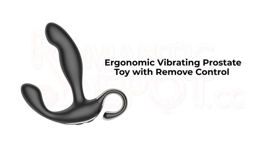 Ergonomic Vibrating Prostate Toy with Remove Control – Black