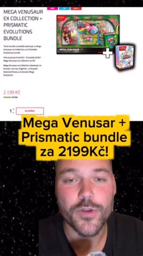 Investiční Pokémon on Instagram: "Dva top produkty pohromadě a ještě za lepší cenu? Tomu se nedá moc odolat. Mega Venusaur je s výběrem boosterů hodně zajímavá příležitost do budoucna a Prismatic asi ani představovat nemusím. Mega Venusaur box obsahuje: 4x Journey Together 2x Mega Evolutions 2x Destined Rivals A samozřejmě klasika promo a lentikulární promo Venusaura - mění se pod různým úhlem pohledu. Máme tu tedy opravdu pestrý výběr boosterů a stačí nám i jen aby se Destined Rivals udržel na 