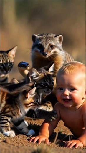 Mongoose Kittens secured the toddler 🐈 #kitten #cat #mongoose