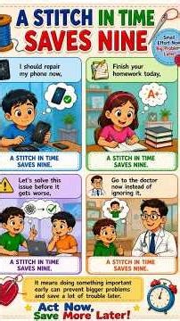 A Stitch in Time Saves Nine ✂️🧵#EnglishLearning advancedenglish #fyp #ytshorts #famous