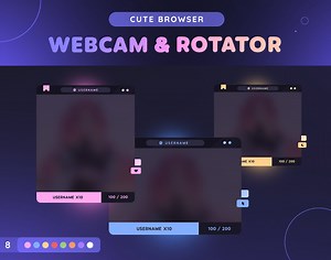 Browser Webcam & Event Rotator Widget | 8 Color Cute Retro Webcam Border With Sub Goal   Labels for Twitch Streamers | Vtuber | OBS - Etsy