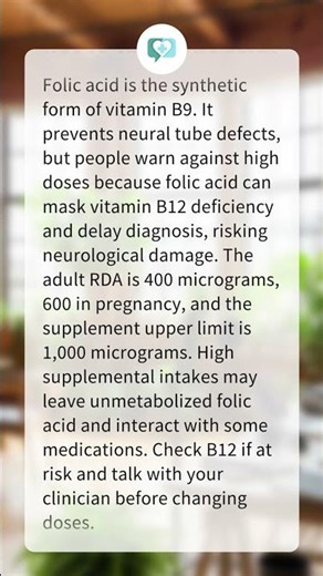 Why do people say not to take folic acid?