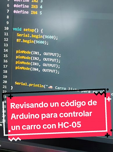 En este video se muestra el código con que se controla el módulo HC-05 bluetooth para poder usarlo con la aplicación y hacer la implementación con el L298N en un carrito. #STEM #ArduinoUNO #EducaciónTecnológica #RobóticaEducativa #arduinoproject @Leandro Valencia 🎙🔥 @DarwinGM7