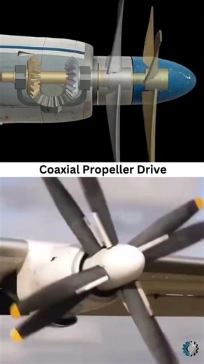 Why Do Some Planes Have TWO Propellers? 🤯 (Coaxial Drive)#shorts