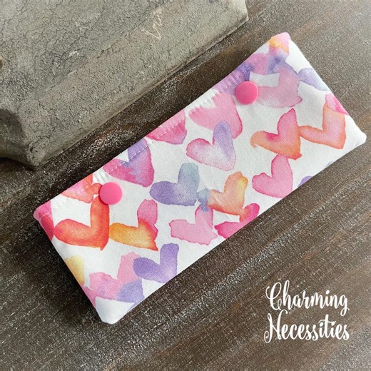 DPN Case, Double Pointed Needle Holder Keeper Cozy Pouch, Watercolor Hearts, Gifts for Knitters, Knitting Accessories Organization - Etsy