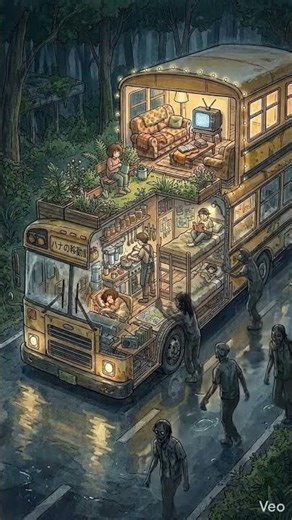 Life Inside a Moving Bus During the Zombie Apocalypse | Survival #asmrshorts #apocalypseaesthetic