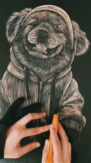 Hand-Carved Dog Woodblock Print | Satisfying Craft Short | Pixel Peel #woodblockprint #dogs