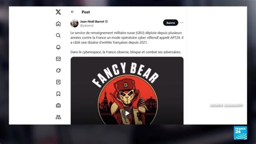 France accuses Russian military intelligence of cyberattacks