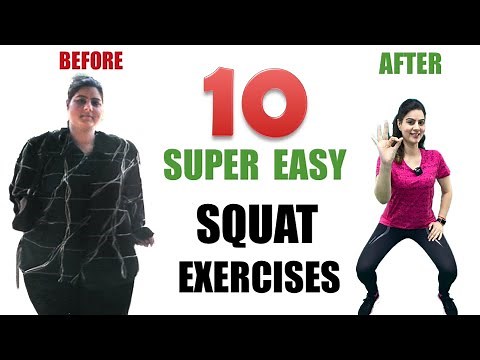 Most Powerful Exercise To Lose Lower Body Fat For Beginners | Easy Squat Exercises for Plus Size