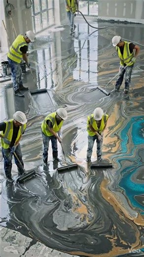 “From Dusty Room to Luxury Living Room – Epoxy Floor Transformation!”