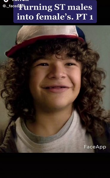 Ok but dustin.. as a girl . 😍 #fyp #fypシ #greenscreen #fypage #faceapp #female #male #genderswap #st #strangerthings #will #mike #dustin #lucas #hopper #steveharrington #jonathan