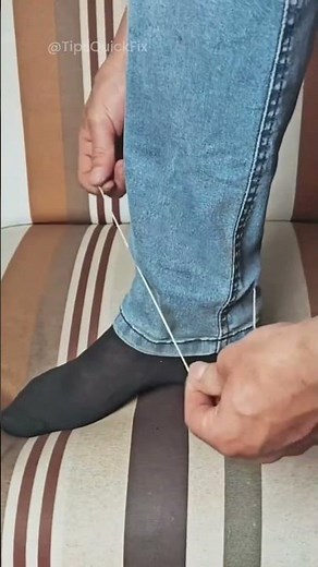 How I Fix Jeans Hem with a Rubber Band! 🎯 #tips, #shorts