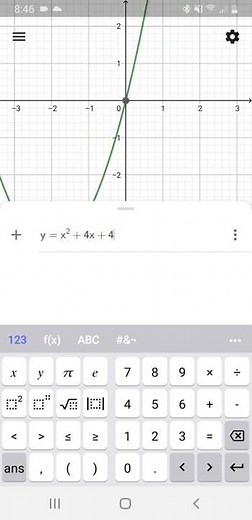 Definite integral in Geogebra | Quadratic function.
