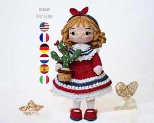 Crochet Doll Pattern, Molly & Spike, Amigurumi With Dancing Cactus, PDF Pattern - Etsy