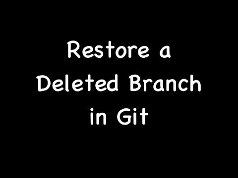 Restore a Deleted Branch in Git