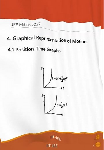 IIT JEE 2027 – Physics Chapter 3 StudyNotes Part 3 [Graphical Representation of Motion]