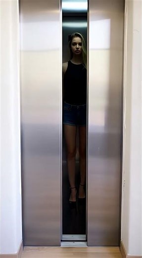 Effortless Ponytail Transformation in the Elevator ✨ #OOTD #StreetStyle #FashionInspo