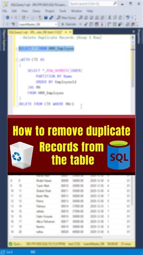 How to Remove Duplicate Records in SQL Server #SQLServer #DuplicateRecords #SQLTips #DatabaseManagement #SQLQuery #DataCleaning #TechBangla #DeveloperLife #DatabaseTips | Md. Ismail Hossain