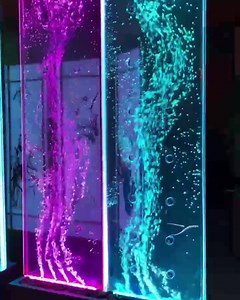 72" Tall x 80” Wide Color Changing Bubble Wall Panel Fountain – Remote Controlled, 7 Colors, Low Maintenance, Quiet Air Pumps, Easy Assembly