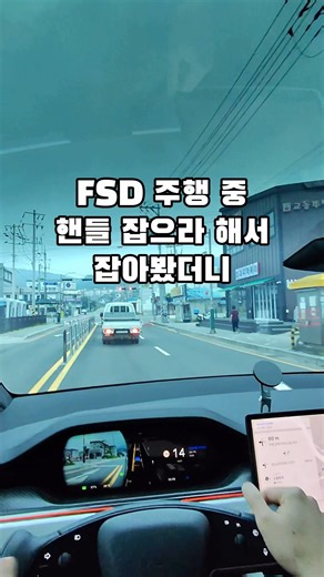 FSD 주행 중 핸들 잡으라 해서 잡아봤더니